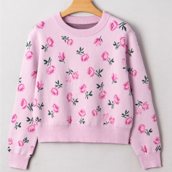 Saddle up Pink Rose Sweater - Picture 3 of 3